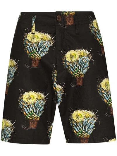 Neighborhood Kouzan Bouquet Print Bermuda Shorts In Brown