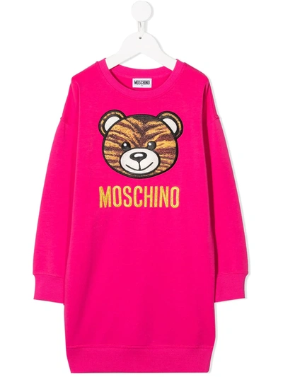 Moschino Kids' Toy Bear Dress In Pink
