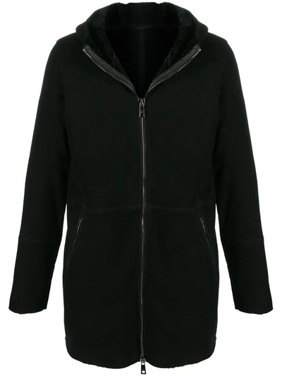 Giorgio Brato Lined Hooded Coat In Black