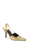 Jeffrey Campbell Zeta-hi Slingback Pump In Gold Croco