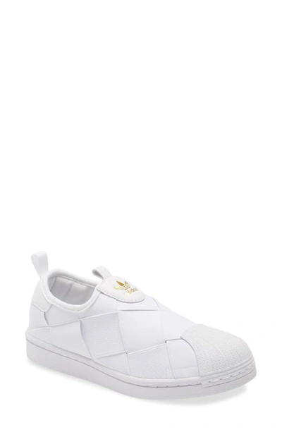 Adidas Originals Superstar Slip-on Sneaker In White/ White/ Gold