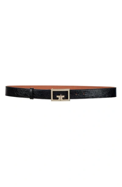 Givenchy Logo Buckle Leather Belt In Black