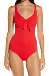 Melissa Odabash Lisbon Knotted One-piece Swimsiut In Red Pique