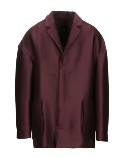 Tom Rebl Coats In Maroon