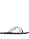 Givenchy Women's Crisscross Logo Sandals In Sky Blue