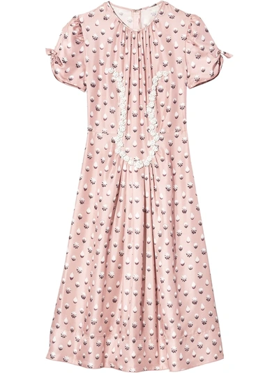 Marc Jacobs The '40s Trompe L'oeil Print Silk Midi Dress In Pink