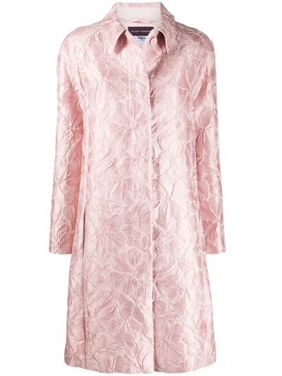 Talbot Runhof Cubelle Jacquard Coat In Pink