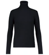 Loro Piana Baby Cashmere Cable-knit Detail Turtleneck In Navy