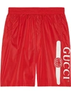 Gucci Logo-print Swim Shorts In Red
