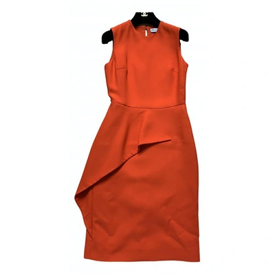 Pre-owned Dior Wool Mid-length Dress In Orange