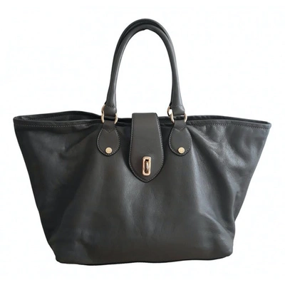 Pre-owned Moschino Leather Tote In Grey