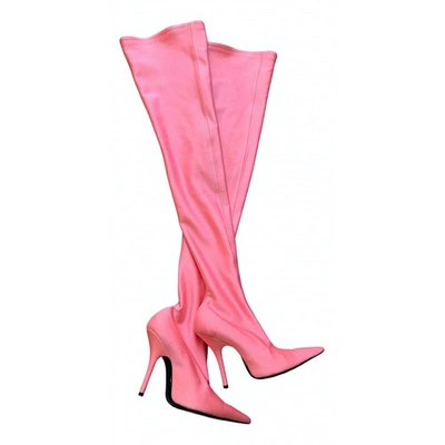 Pre-owned Balenciaga Pink Cloth Boots