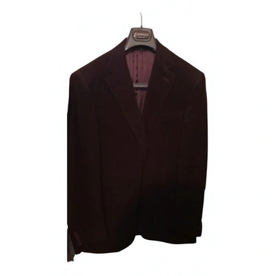 Pre-owned Canali Burgundy Velvet Jacket