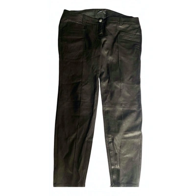 Pre-owned Balmain Black Leather Trousers