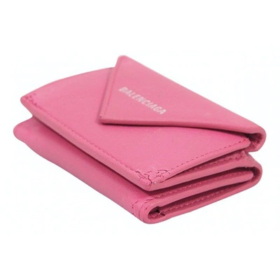 Pre-owned Balenciaga Pink Leather Wallet