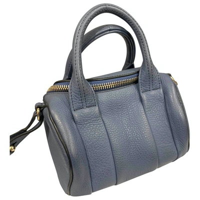 Pre-owned Alexander Wang Rocco Leather Bowling Bag In Blue