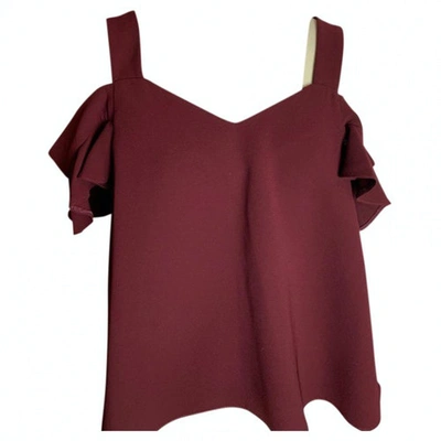 Pre-owned Topshop Burgundy Polyester Top