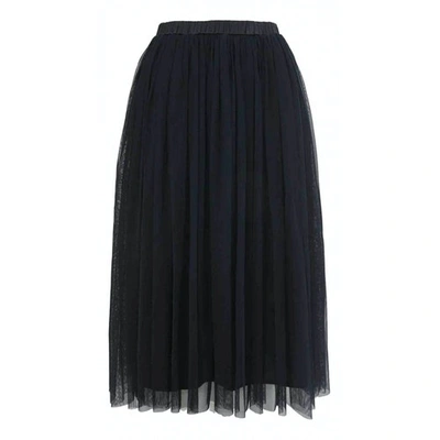 Pre-owned Topshop Mid-length Skirt In Navy