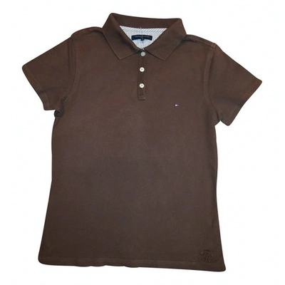 Pre-owned Tommy Hilfiger Brown Cotton Top