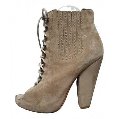 Pre-owned Givenchy Open Toe Boots In Beige