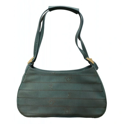 Pre-owned Versace Cloth Handbag In Green