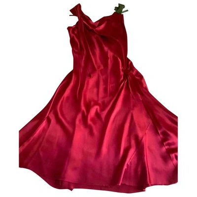 Pre-owned Alberta Ferretti Red Silk Dress