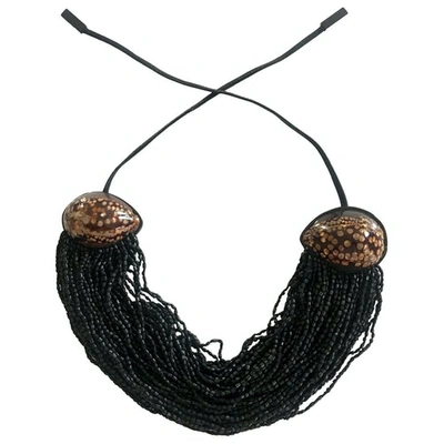 Pre-owned Monies Black Pearls Necklace