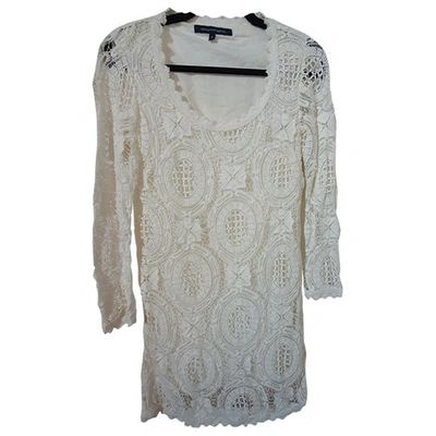 Pre-owned French Connection Lace Mini Dress In White