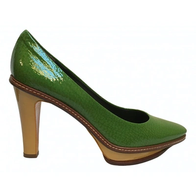 Pre-owned Celine Patent Leather Heels In Green