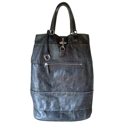 Pre-owned Orciani Leather Backpack In Blue