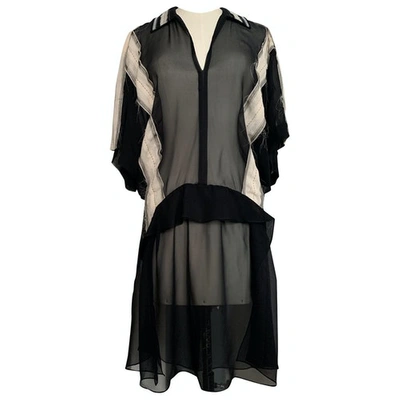 Pre-owned Carven Black Silk Dress