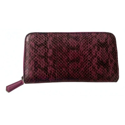 Pre-owned Fendi Pink Python Wallet