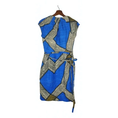 Pre-owned Diane Von Furstenberg Silk Mid-length Dress In Blue