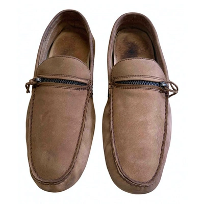 Pre-owned John Varvatos Leather Flats In Brown