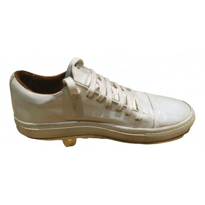 Pre-owned John Varvatos Leather Low Trainers In White