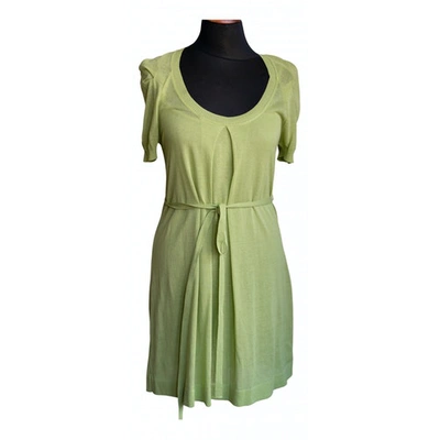 Pre-owned Pinko Mini Dress In Green