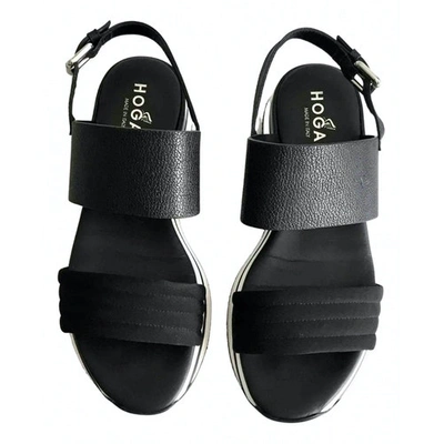 Pre-owned Hogan Black Leather Sandals