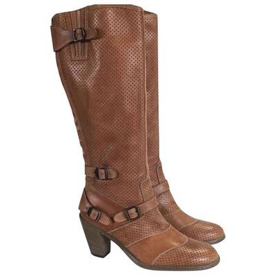 Pre-owned Belstaff Leather Ankle Boots In Camel