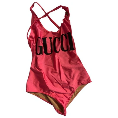 Pre-owned Gucci Pink Lycra Swimwear