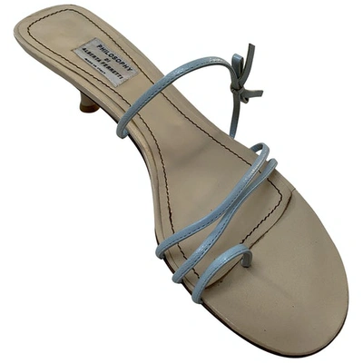 Pre-owned Philosophy Di Alberta Ferretti Blue Patent Leather Sandals