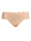 Hanky Panky American Beauty Rose Lace Thong In Praline