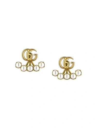 Gucci Pearl Double G Earrings In 8078 Undefined