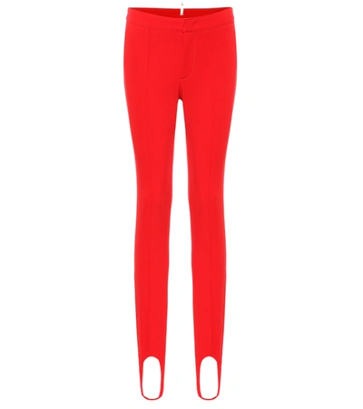 Moncler Stirrup Softshell Ski Leggings In Red