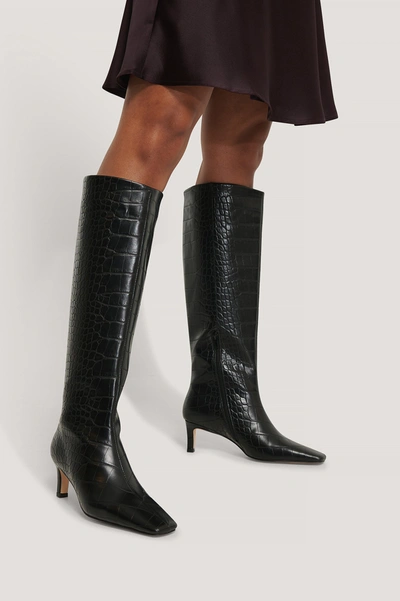 Na-kd Squared Long Toe Shaft Boots - Black