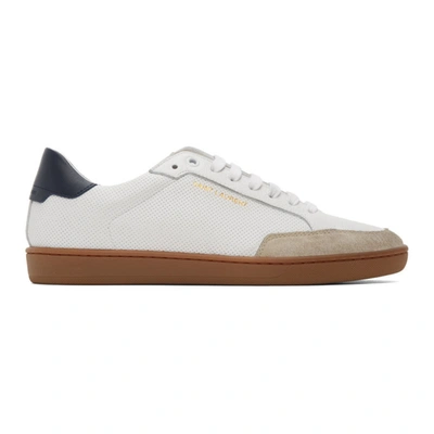 Saint Laurent Court Classic Sl/10 Panelled Sneakers In White
