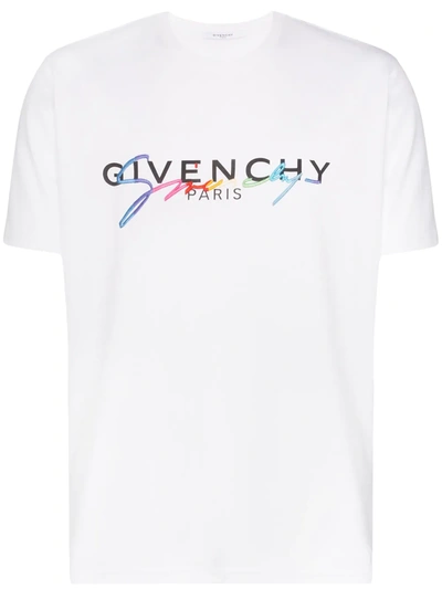 Givenchy Embroidered Logo T-shirt In White | ModeSens