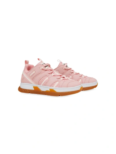 Burberry Union Contrast Panel Sneakers In Pink