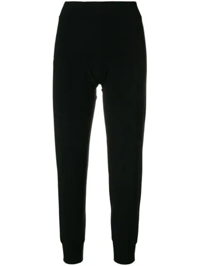 Norma Kamali Cropped Track Trousers In Black