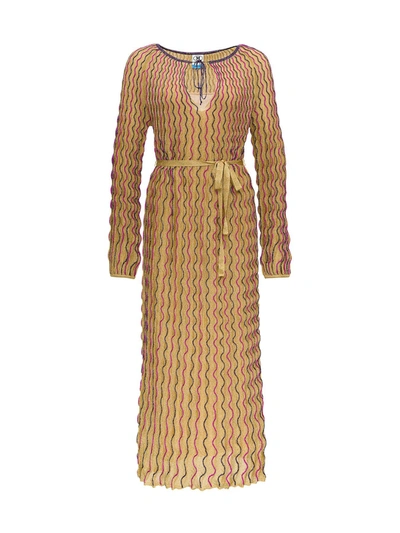 M Missoni Gold Embroidered Metallic-weave Maxi Dress