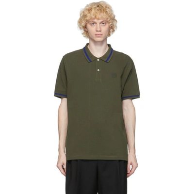 Loewe Embroidered Chest Logo Polo Shirt In Khaki
